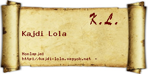 Kajdi Lola névjegykártya